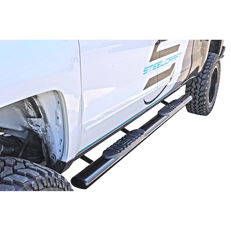 Steelcraft Automotive 2019 Silverado/Sierra 1500 Crew Cab 5In Oval Sidebars Black 402299B